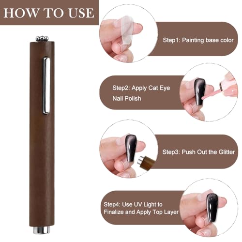 MAYCREATE® 3 In 1 Magnetic Nail Polish Pen Multifunctional Magnet Cat Eye Nail Polish Tool Upgraded 3D Cateye Nail Gel Nail Art Strong Magnet Home Salon MAYCREATE® 3 In 1 Magnetic Nail Polish Pen Multifunctional Magnet Cat Eye Nail Polish Tool Upgraded 3D Cateye Nail Gel Nail Art Strong Magnet Home Salon